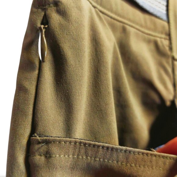 Orvis Mens Flat Front Comfort Waist Belt Lightweight Olive Green Cargo Shorts 34 - Picture 10 of 16